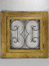 Salvaged solid oak and wrought iron window from the late 19th / early 20th century 30¼" x  29¼"