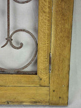 Salvaged solid oak and wrought iron window from the late 19th / early 20th century 30¼" x  29¼"