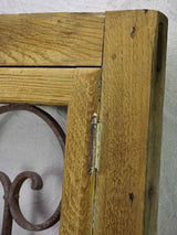 Salvaged solid oak and wrought iron window from the late 19th / early 20th century 30¼" x  29¼"