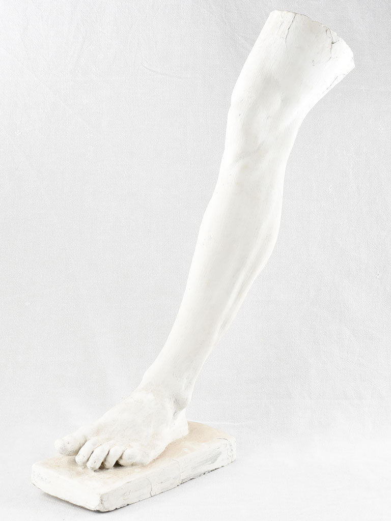 Impressive 20th century leg  | Vintage plaster sculpture of a leg 31½sculpture