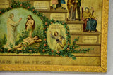 Satirical 19th century French lithograph - the life of a woman 13½" x 17¼"