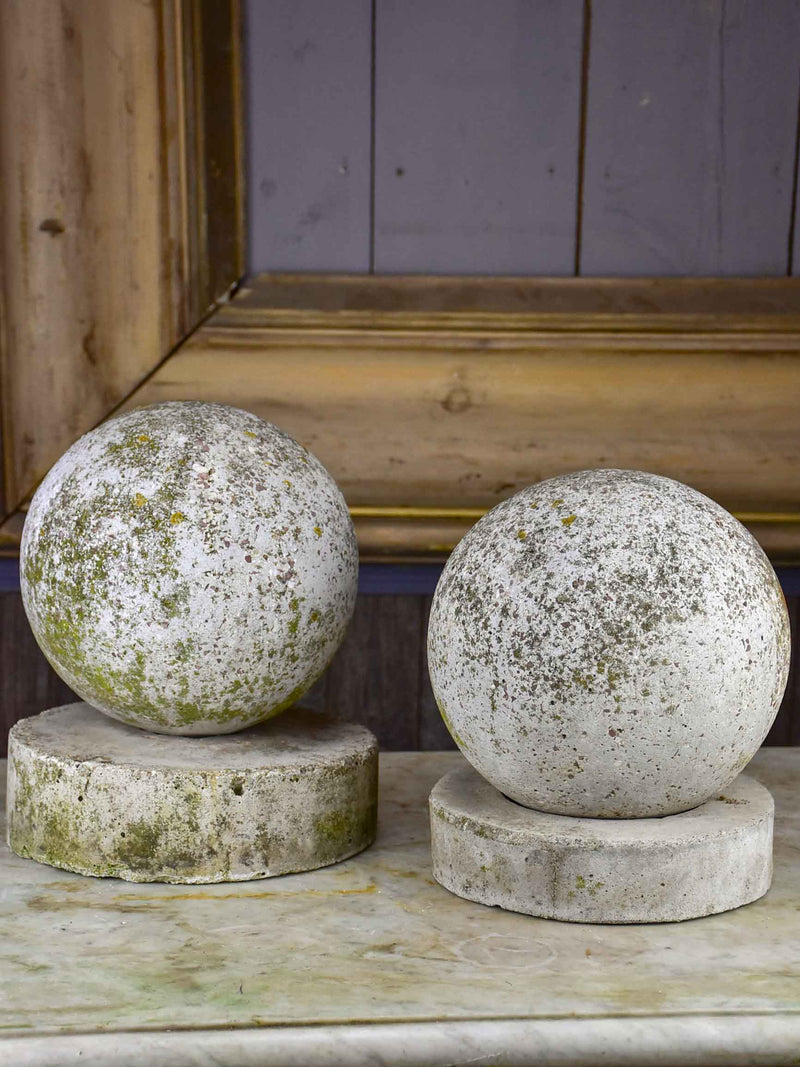 Mid century mounted stone spheres