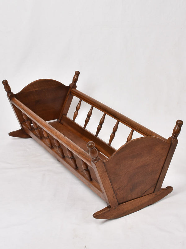 Antique French walnut cradle 