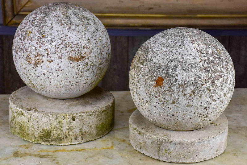 Mid century mounted stone spheres