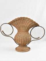 Whimsical vintage wicker basket with handles
