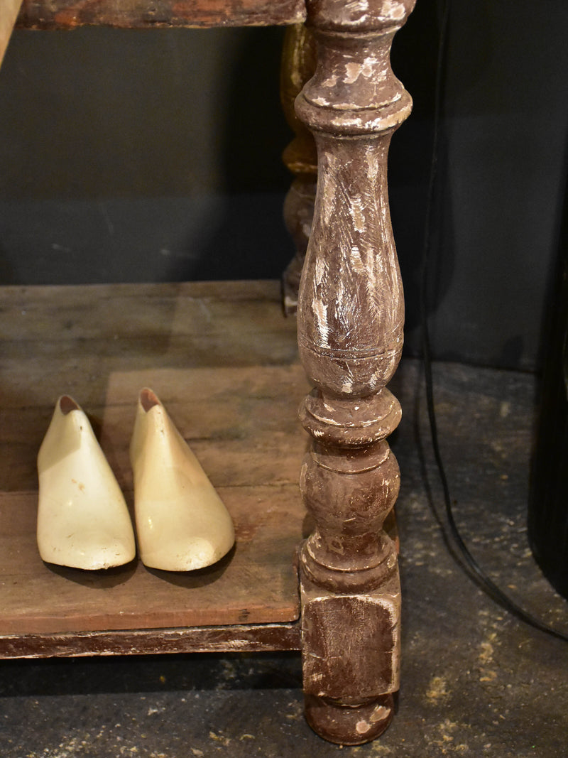 Small antique French oak draper's table