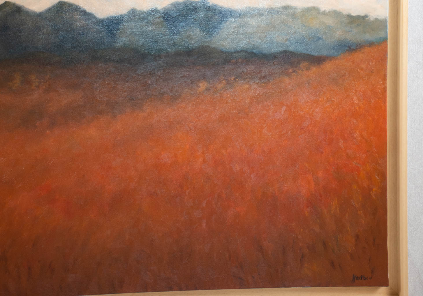 Distressed, red, mountain base wall art