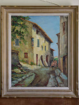 Vintage French painting of a village