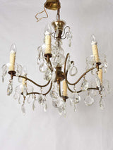 Vintage Glass and Brass Light Fixture