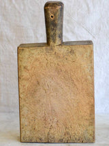 Very chunky antique French cutting board with rectangular handle 8¾" x 16¼"