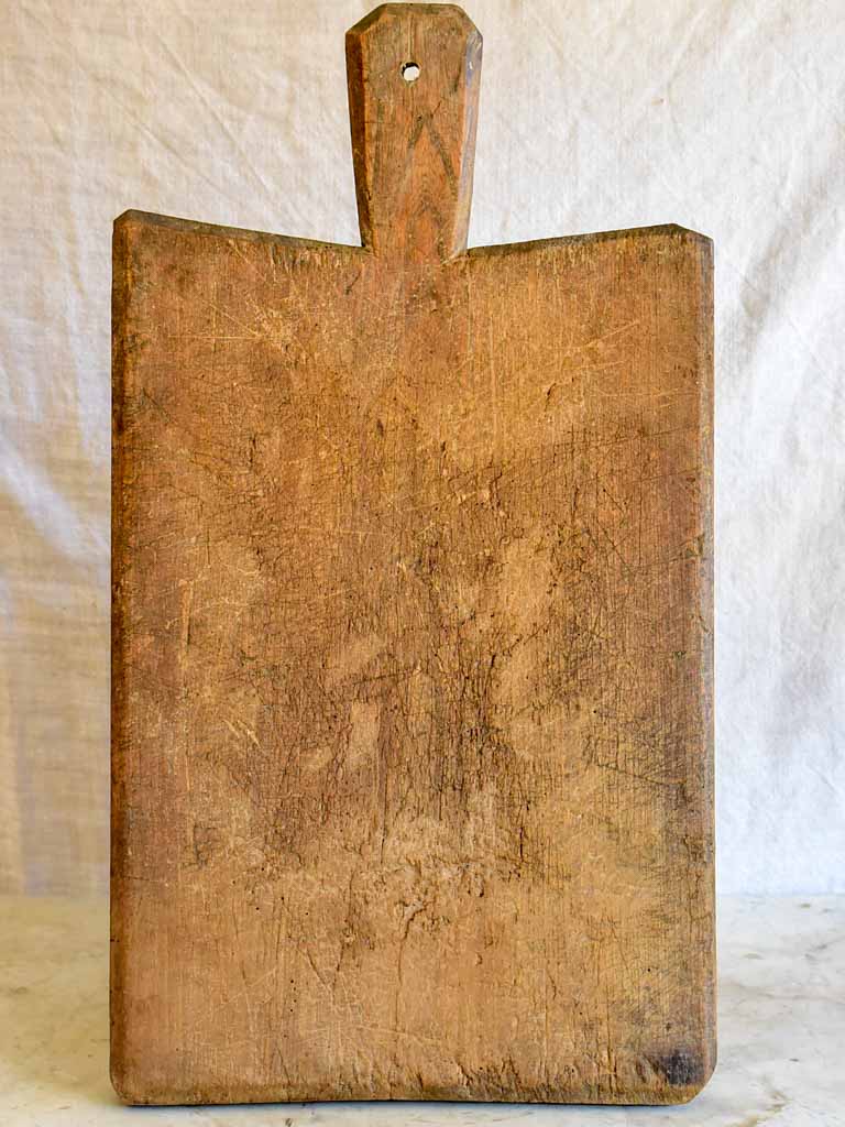 Large antique French cutting board - dark brown timber 12½" x 22¾"