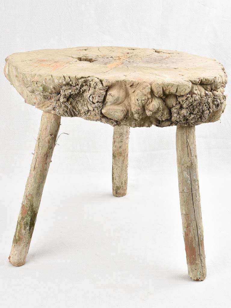 Small primitive wooden table - 3 legs