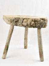 Small primitive wooden table - 3 legs