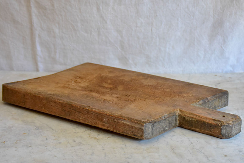 Large antique French cutting board - dark brown timber 12½" x 22¾"