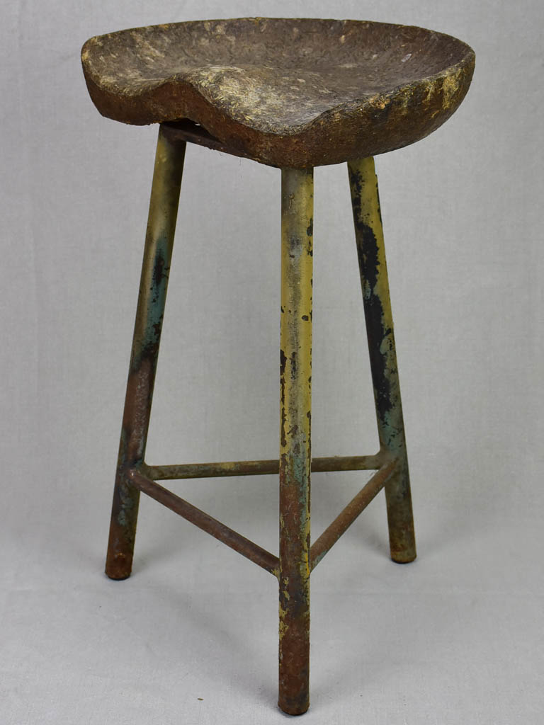 Rustic mid century stool from an atelier