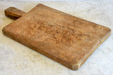 Large antique French cutting board - dark brown timber 12½" x 22¾"