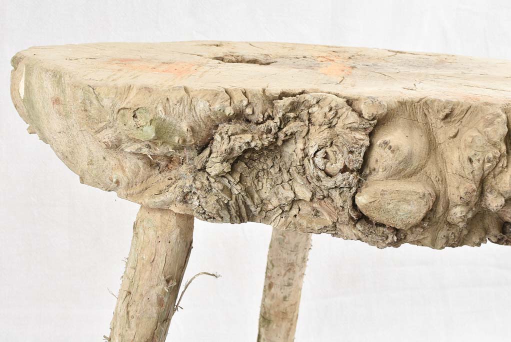 Small primitive wooden table - 3 legs