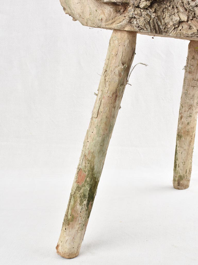 Small primitive wooden table - 3 legs
