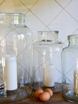 Collection of three very large vintage glass jars