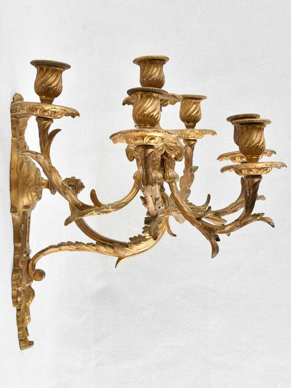 Pair of Louis XVI bronze wall sconces 11¾"
