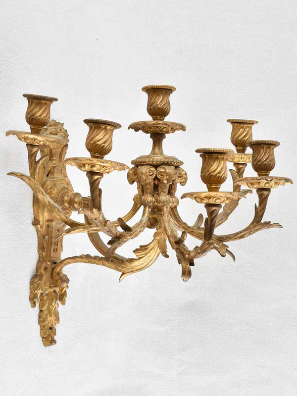 Exquisite antique Louis XVI bronze sconces