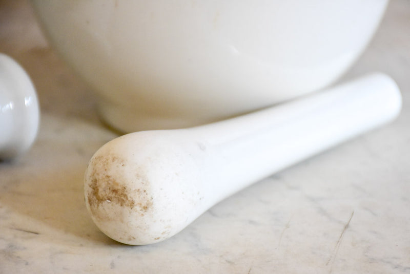 Two small antique French pharmacy mortar and pestles