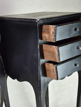 Pair of Louis XV style nightstands with black paint finish