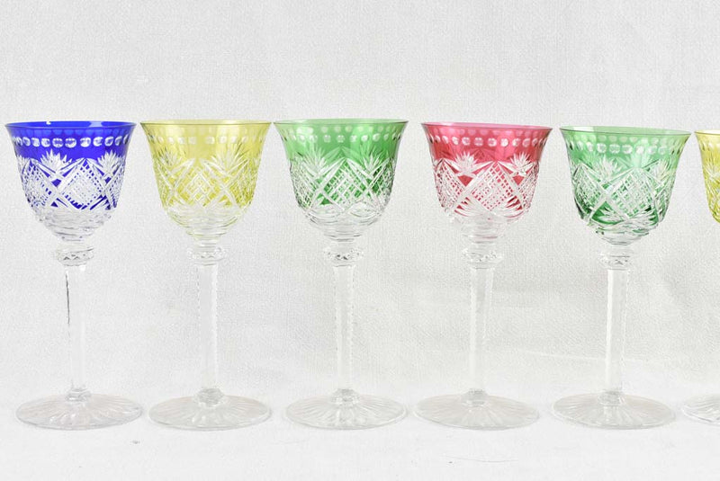 Set of 8 color crystal wine glasses