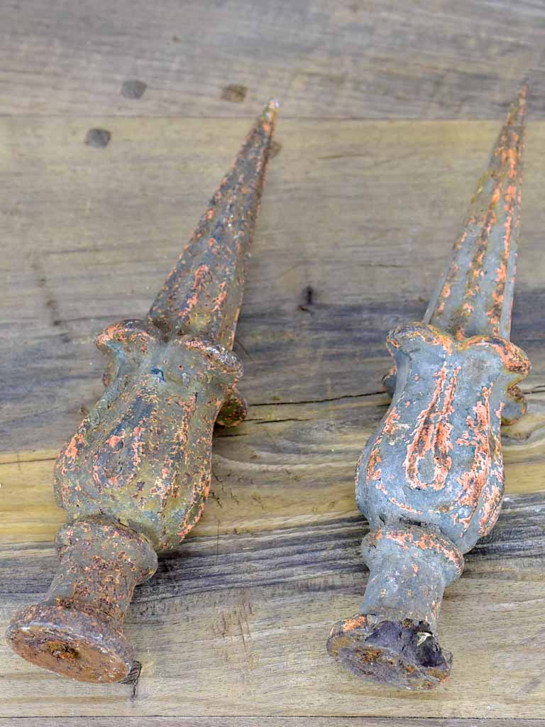 Pair of 19th Century French fence points - cast iron