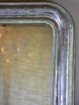 Large antique French Louis Philippe mirror with silver frame