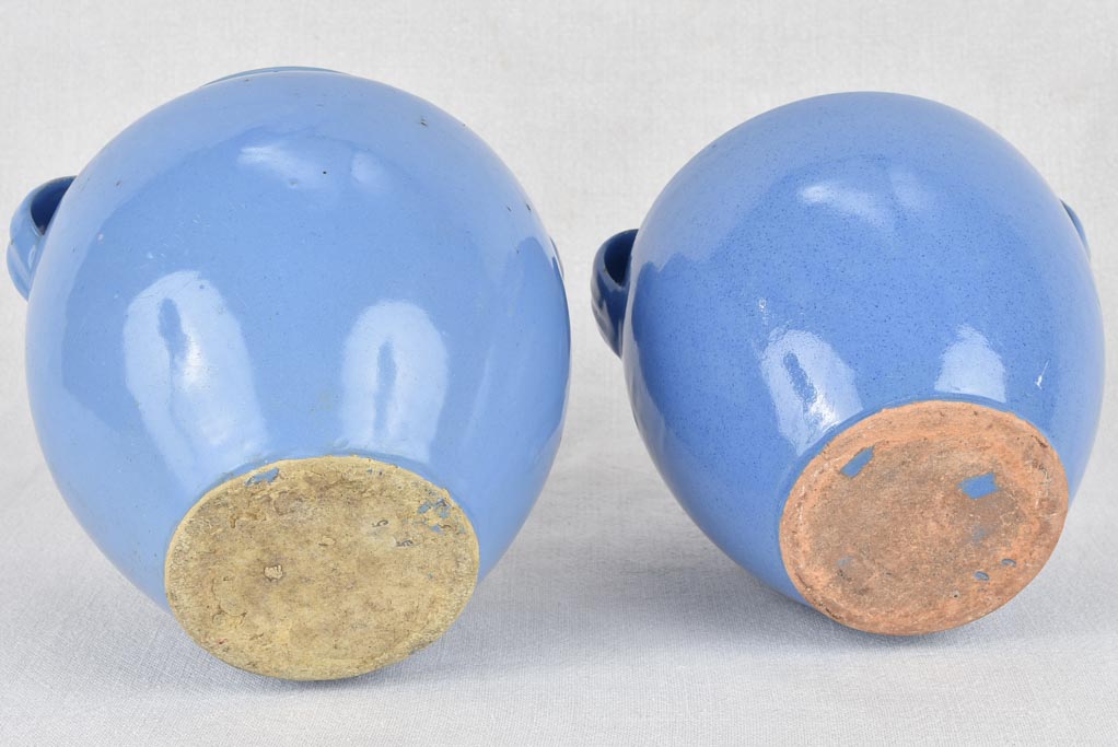 Preserving pots, blue-glaze, 8" (two)