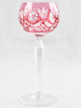 Set of 6 vintage multi color crystal wine glasses 8"