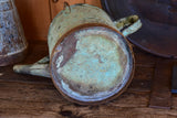 Antique French watering can with blue / green patina