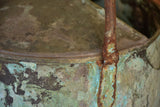 Antique French watering can with blue / green patina