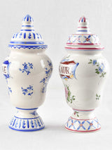 Pink and blue decorative apothecary jars