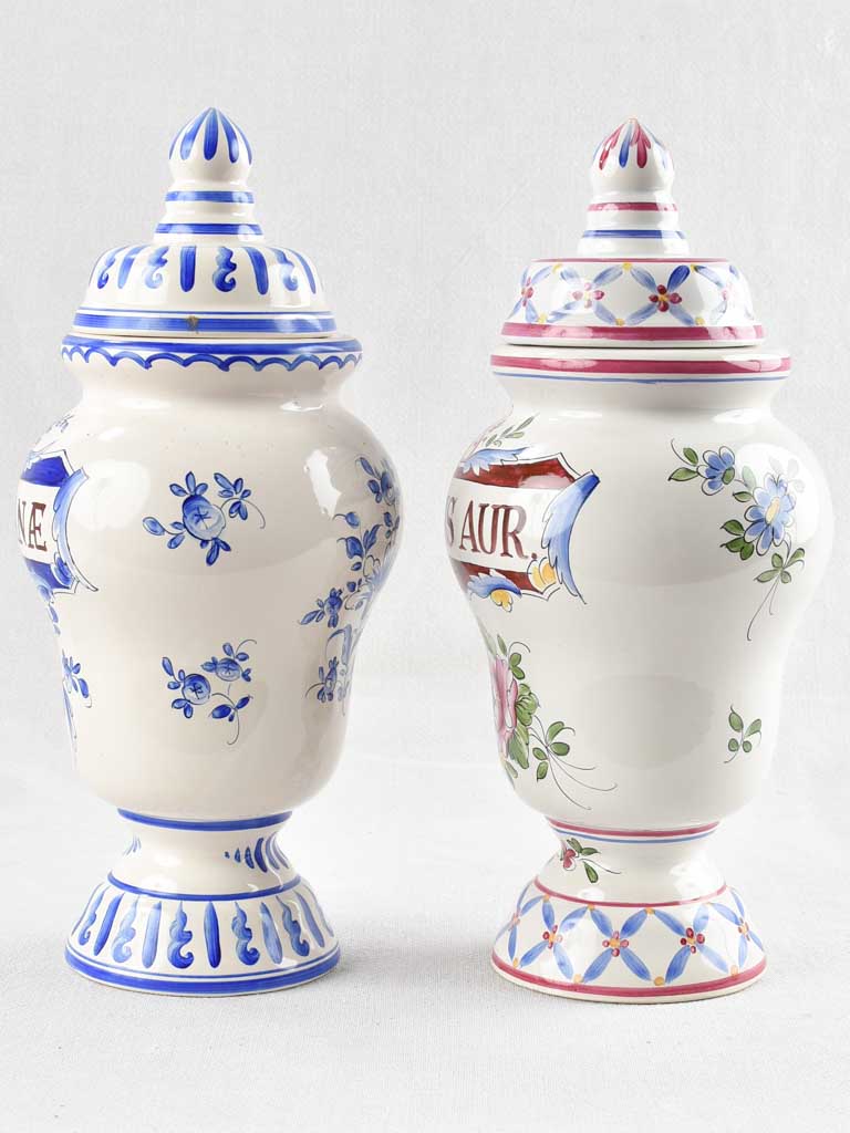 2 antique blue glass apothecary pharmacy jars – Chez Pluie
