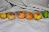 Collection of six vintage marble fruits