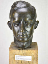 Mid century Bronze bust of a man signed L. Maize