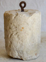 Antique French stone counterweight - cylindrical