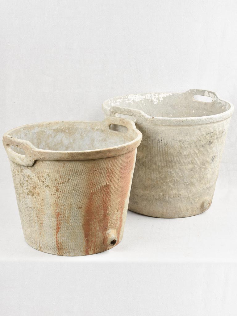 2 vintage pots with handles & side spout