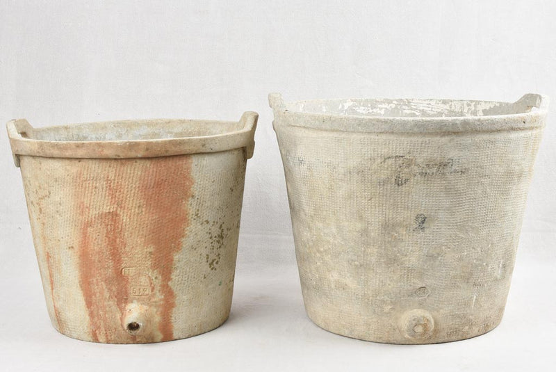2 vintage pots with handles & side spout