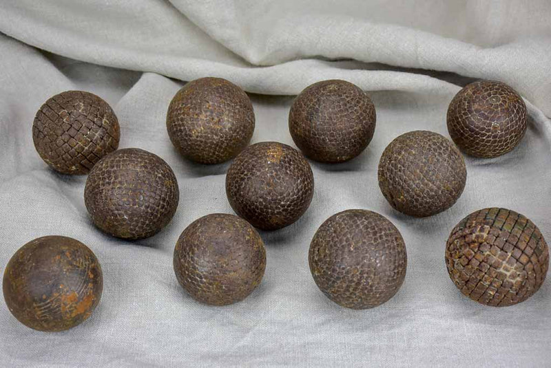 Collection of 11 19th Century French petanque balls