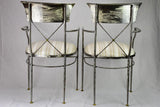 Pair of vintage metal armchairs in the Directoire style