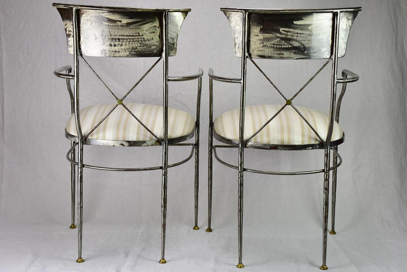 Pair of vintage metal armchairs in the Directoire style