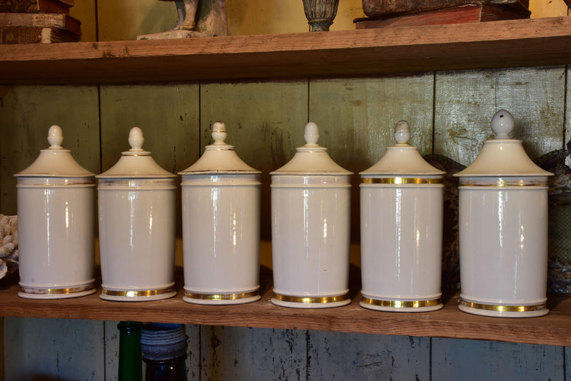 Collection of 6 antique French apothecary jars