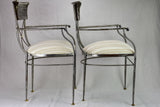 Pair of vintage metal armchairs in the Directoire style