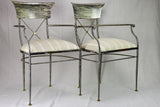 Pair of vintage metal armchairs in the Directoire style