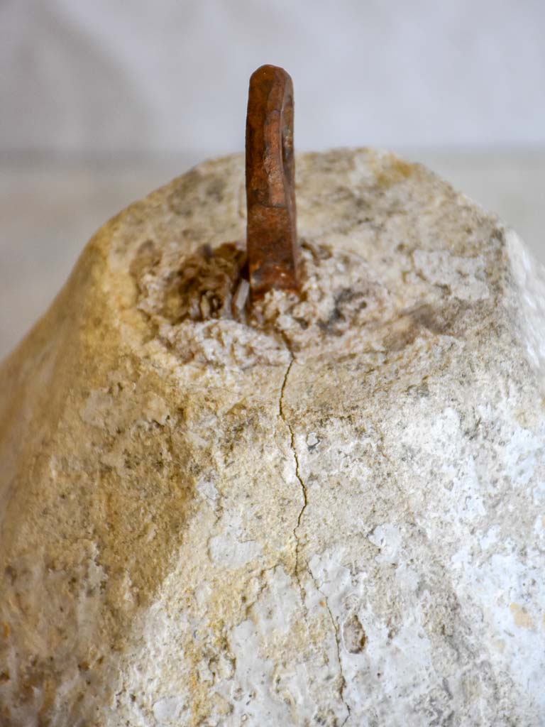 Antique French stone counterweight - square pyramid