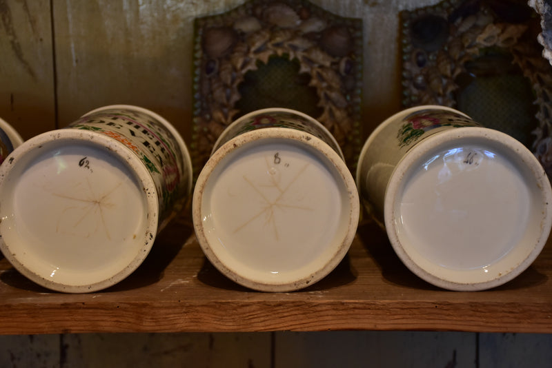 Collection of 6 antique French apothecary jars