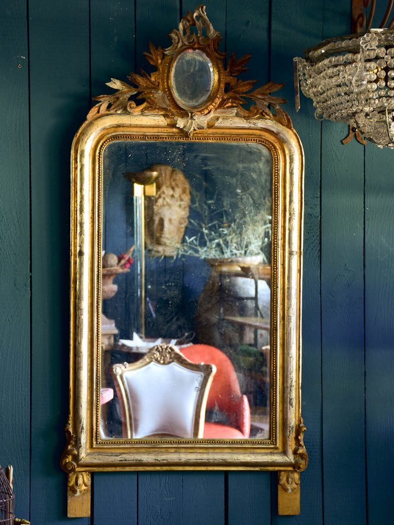 Louis Philippe mirror with decorative pediment
